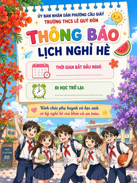 Ảnh thông báo nghỉ hè