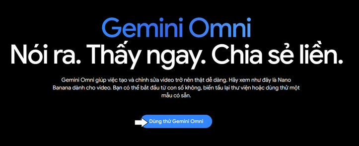 Nhấn nút dùng thử Gemini Omni