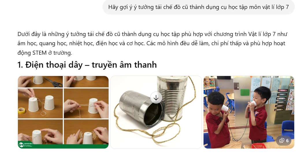Ý tưởng học STEM từ ChatGPT