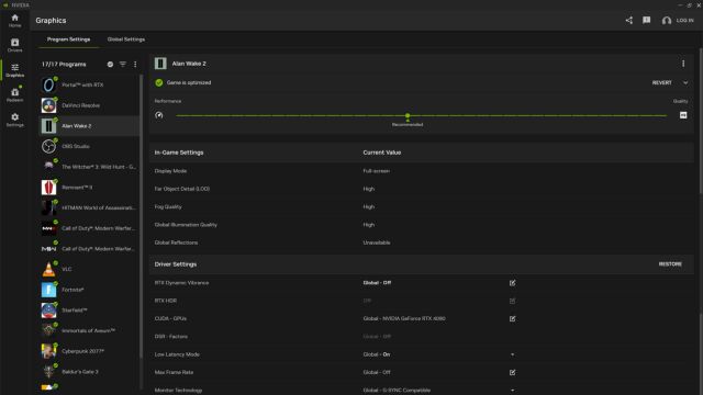 NVIDIA App hỗ trợ cập nhật driver, quay video/chụp ảnh màn hình, kiểm soát hiệu suất trò chơi...