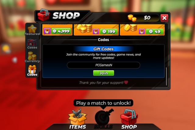 Cách nhập code Murder Duels Roblox 