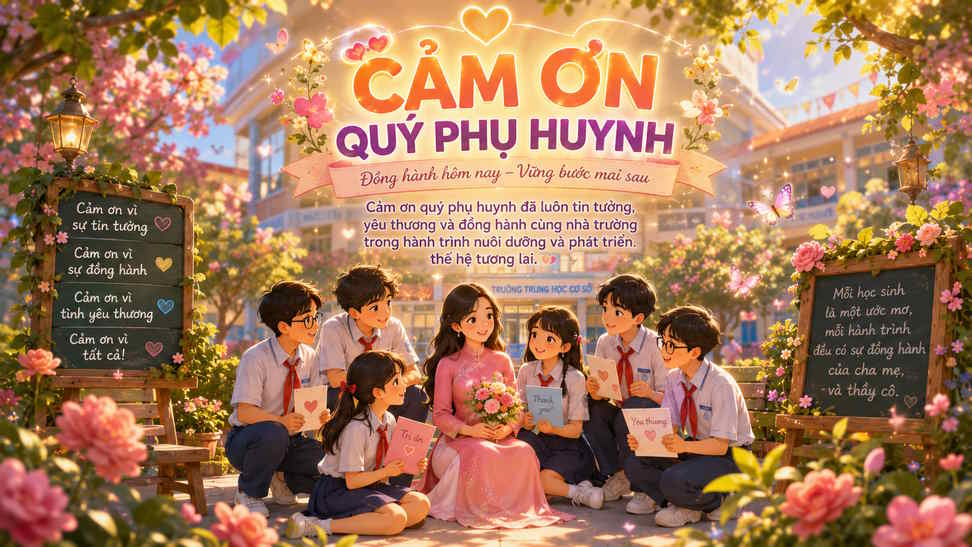 Ảnh lời cảm ơn phụ huynh cấp 2