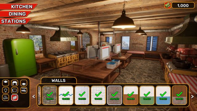 Mua thêm đồ nội thất, trang trí để phát triển nhà hàng Pizza House Simulator