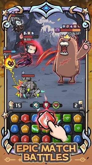 Match Go Heroes cho bạn bước vào các trận đấu match-3 hấp dẫn