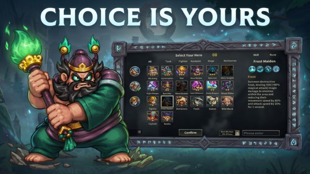 Có hơn 20 vị tướng với tất cả đều được dựa trên trên Dota 2 cho bạn mở khóa sử dụng