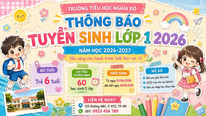 Thông báo tuyển sinh vào lớp 1