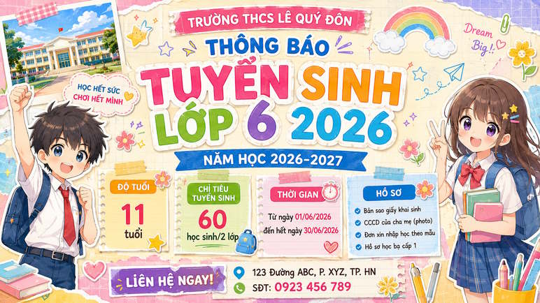 Thông báo tuyển sinh cấp 2