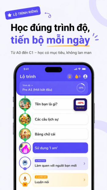 Học đúng trình độ, tiến bộ mỗi ngày