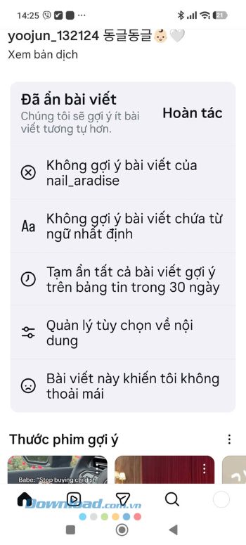 Bài viết này sẽ không còn hiển thị trên Feed của bạn