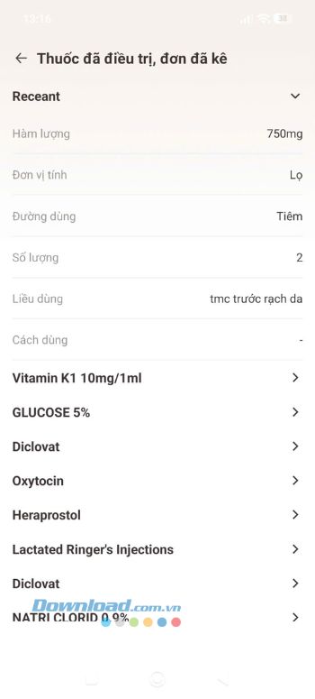 Bắt đầu xem chi tiết đơn thuốc của mình