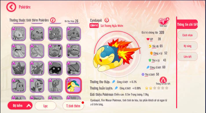 Pokedex trong Thần Thú Đại Chiến