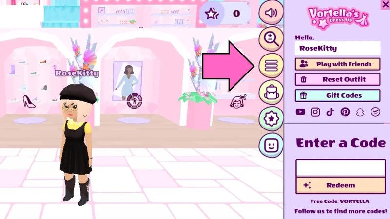 Đổi code Vortellas Dress Up