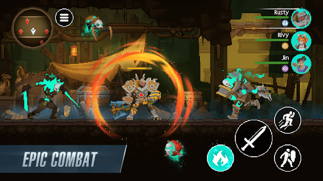 Tham gia vào các trận đánh quái khổng lồ, hoành tráng trong game Driftfall