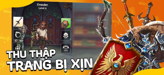 Tùy chỉnh anh hùng với vũ khí và kỹ năng