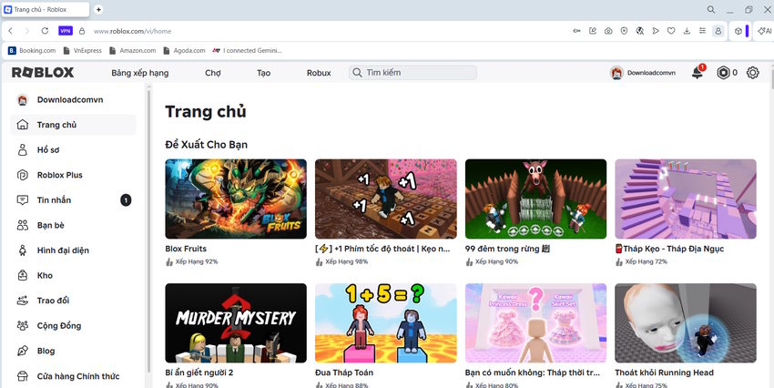 Chơi game Roblox trên web