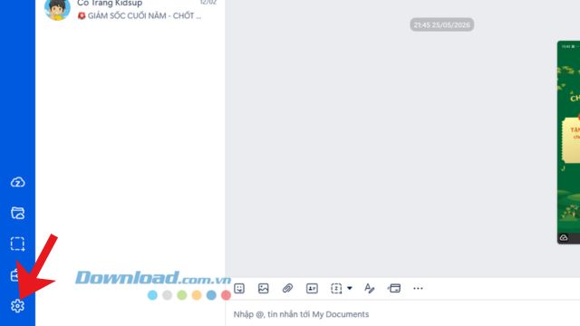 Click chuột vào biểu tượng Cài đặt