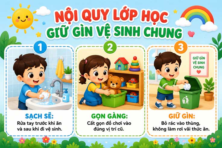 Giữ gìn vệ sinh lớp học