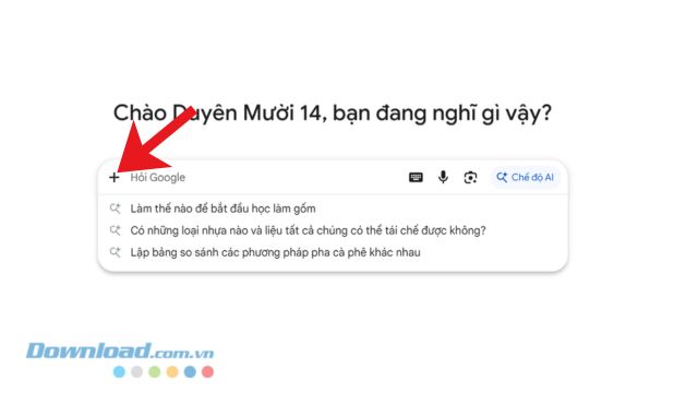 Nhấn vào biểu tượng dấu "+"