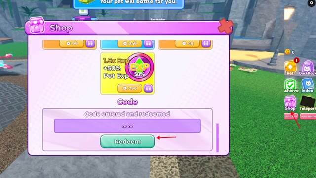 Hướng dẫn nhập code game Blox Monsters Roblox