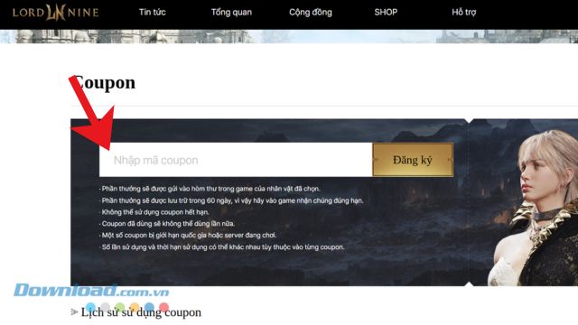 Nhập chính xác các mã code > Ấn vào nút Đăng ký
