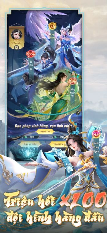 Triệu hồi x100 đội hình hàng đầu