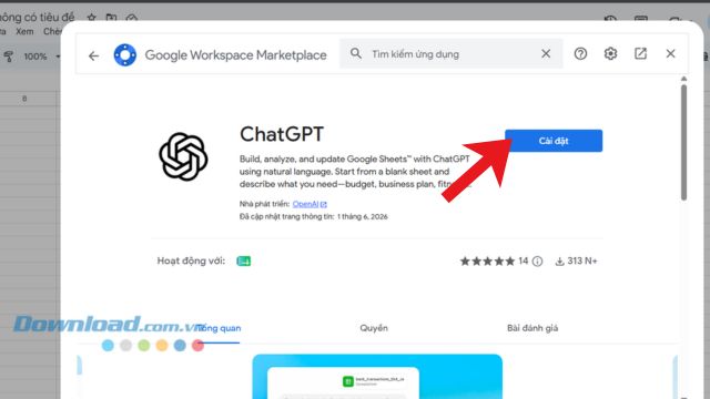Nhấn vào nút Cài đặt