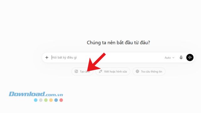 Nhấn vào mục Tạo ảnh