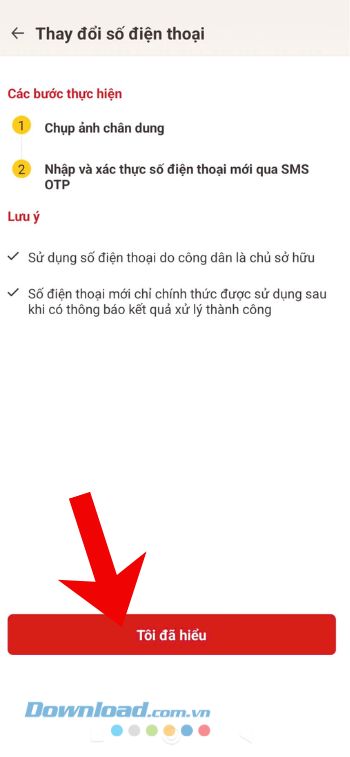Nhấn vào nút Tôi đã hiểu