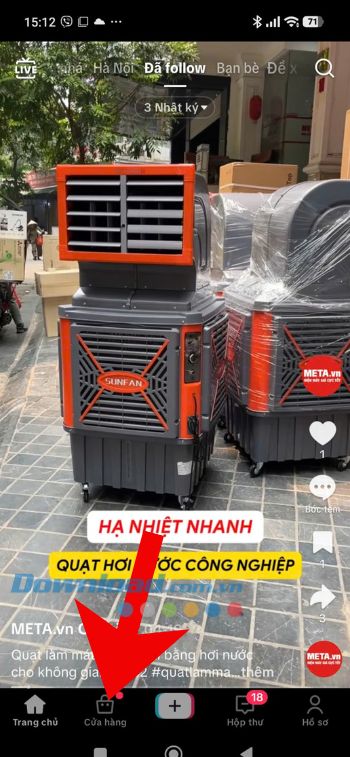 Nhấn vào mục Cửa hàng