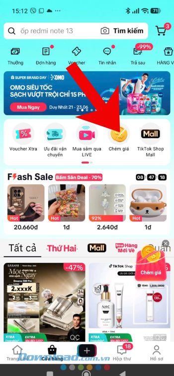 Ấn vào mục Chém giá