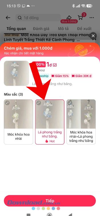 Lựa chọn phân loại sản phẩm cần mua