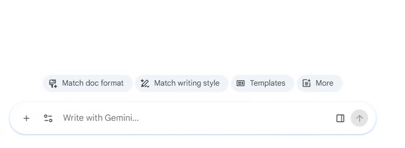 Nút tắt Gemini trong Google Docs