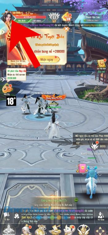 Ấn vào biểu tượng ảnh Avatar game