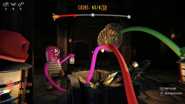 Sử dụng cánh tay co giãn để thu thập chiến lợi phẩm