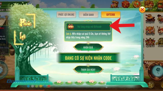 Nhập chính xác các mã code > Nhấn vào nút Xác nhận