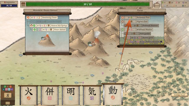 Worlds Upon The Wind tích hợp các mini game luyện chữ Kanji