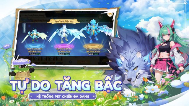 Tự do tăng bậc, hệ thống Pet chiến đa dạng