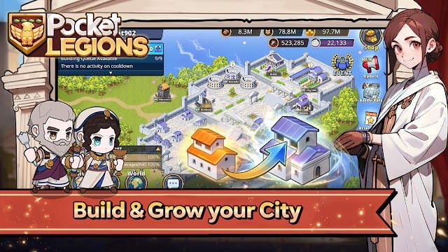 Xây dựng và phát triển thành phố cua rbanj trong game Pocket Legions
