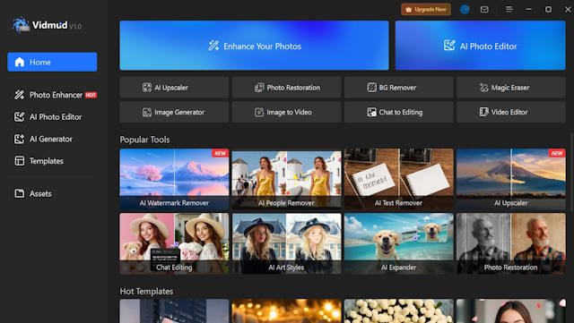 Vidmud AI Studio là phần mềm chỉnh sửa ảnh và video tích hợp AI