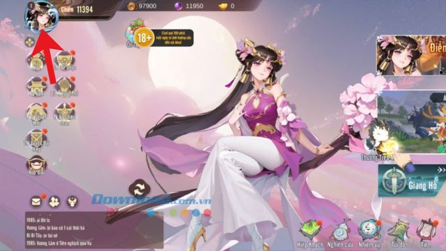 Nhấn vào biểu tượng ảnh Avatar game