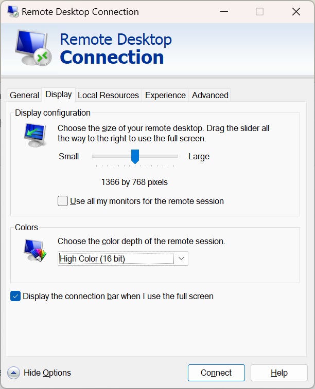 Cài đặt kết nối desktop từ xa