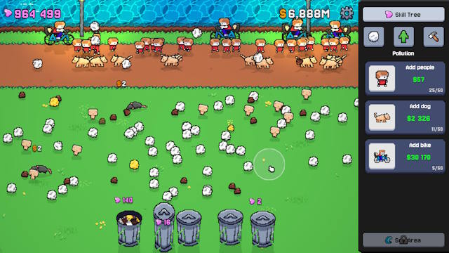 Garbage Growth là game clicker thu gom rác độc đáo