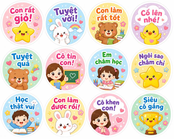 Sticker khen thưởng con