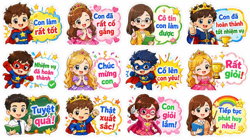 Sticker hình hoạt hình