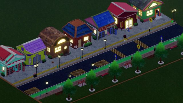 Xây dựng thị trấn hạnh phúc với các công trình, cửa hàng nhộn nhịp