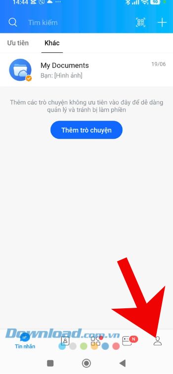 Ấn vào mục Cá nhân