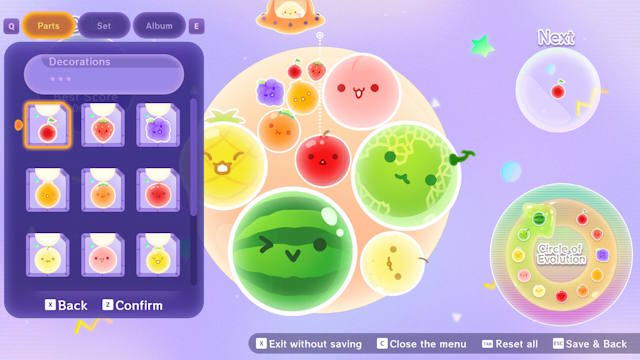 Xoay bệ đặt tự do và thả trái cây từ mọi góc độ