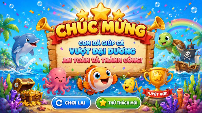Màn hình chúc mừng hoàn thành game