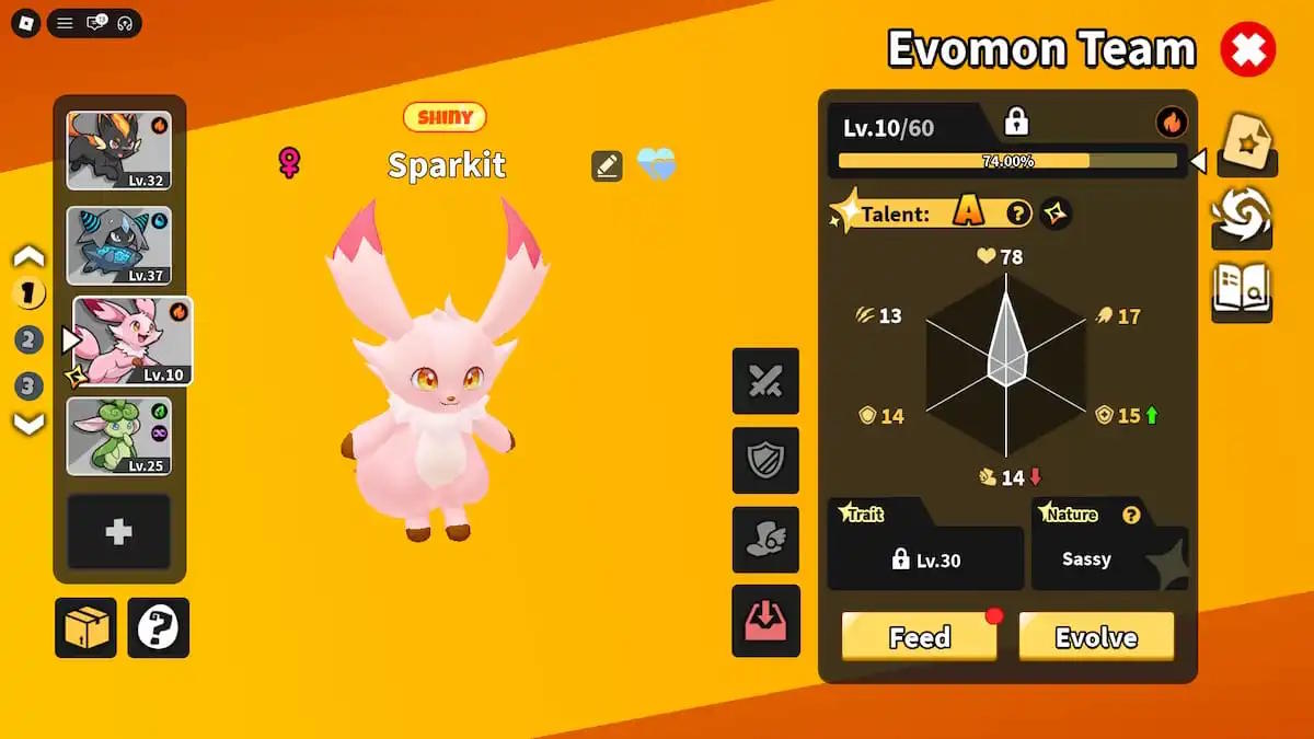 Tiến hóa trong game Evomon