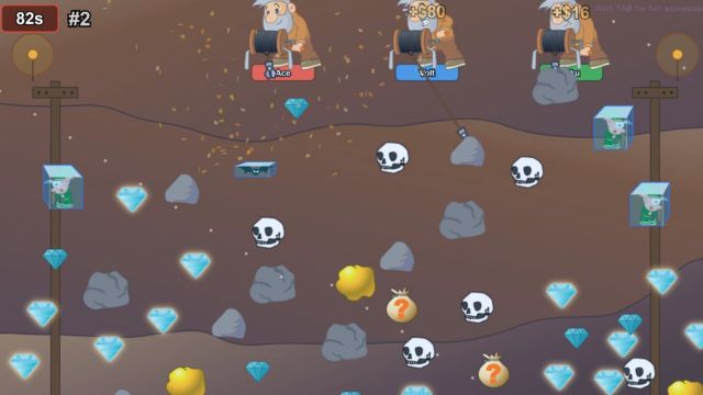 Cạnh tranh với bạn bè hoặc người chơi Gold Miner: Party Rush thực